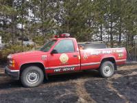On the scene, brush fire mutual aid to Lake Twp. Fire Department